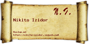 Nikits Izidor névjegykártya